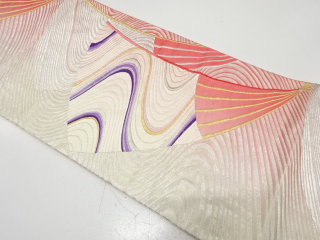 アンティーク　扇に流水模様織り出し袋帯（材料）